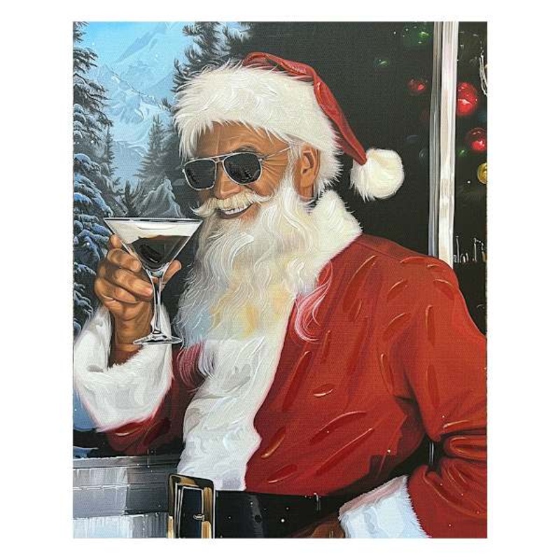 A Toast with Santa Canvas Wall Art, 16×20