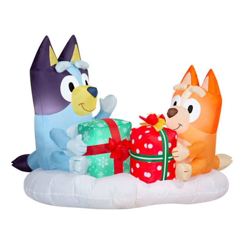 Airblown Bluey & Bingo Present Scene Inflatable, 4′