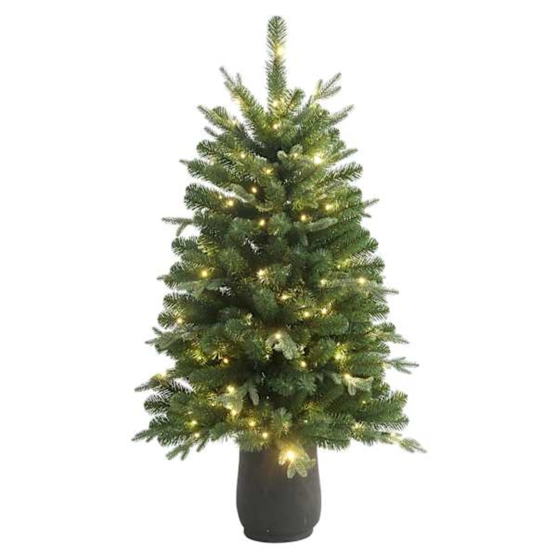 (A35) Pre-Lit Alberta Spruce Christmas Porch Tree, 4′