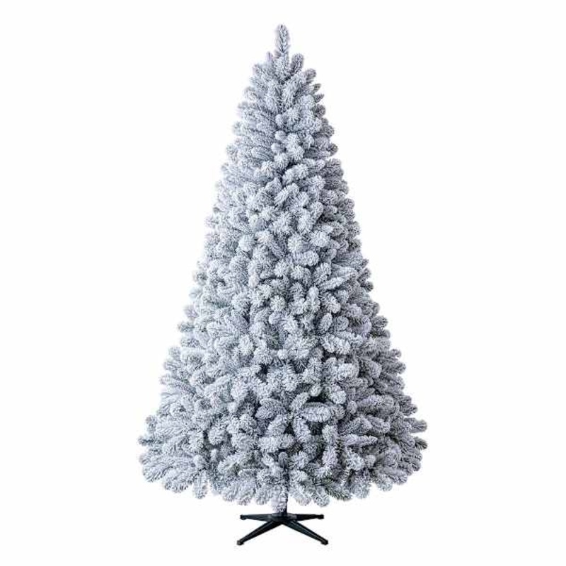 (B15) Unlit Flocked Nordmann Fir Christmas Tree, 7.5′
