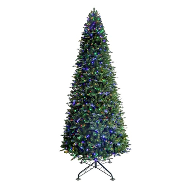 (D5) Pre-Lit LED Alberta Spruce Christmas Tree, 15′
