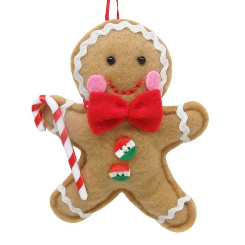 Stuffed Gingerbread Ornament, 5″