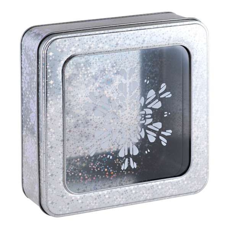 Sparkle Snowflake Square Window Gift Tin