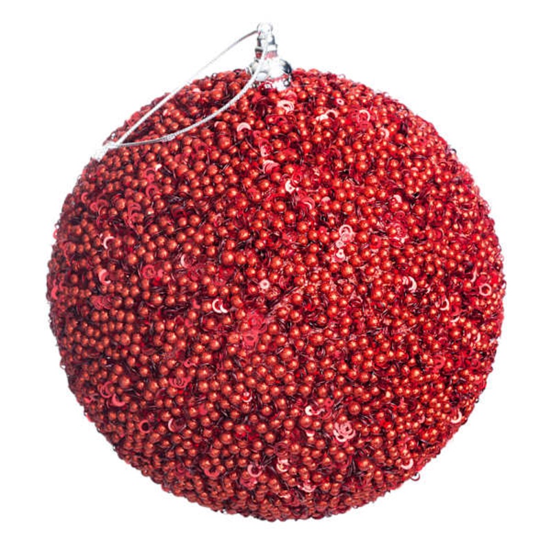 The Elf on the Shelf Red Beaded Ball Ornament, 7″