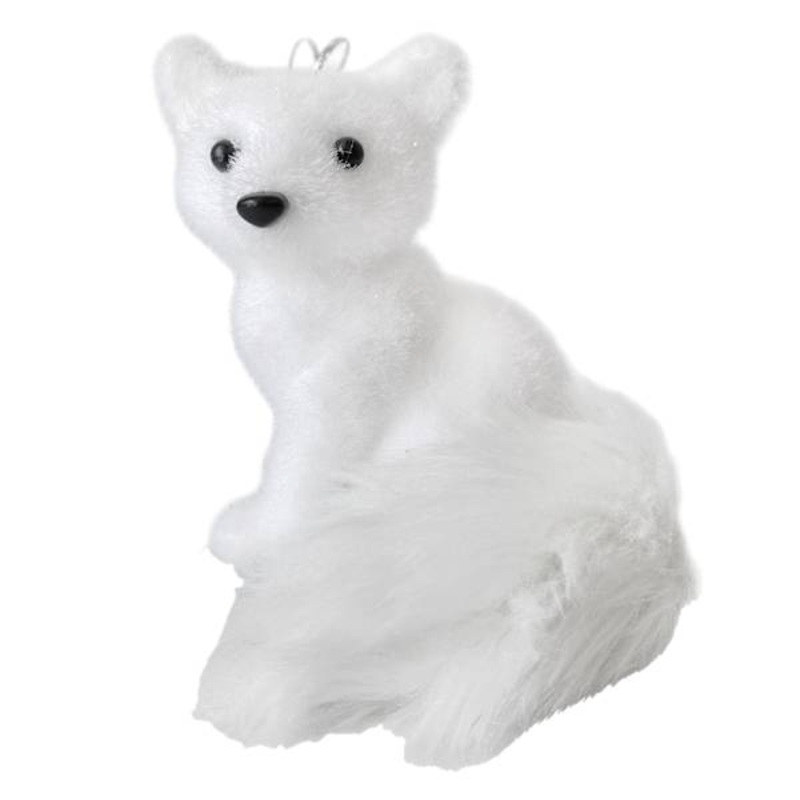 White Fox Ornament, 4.3″