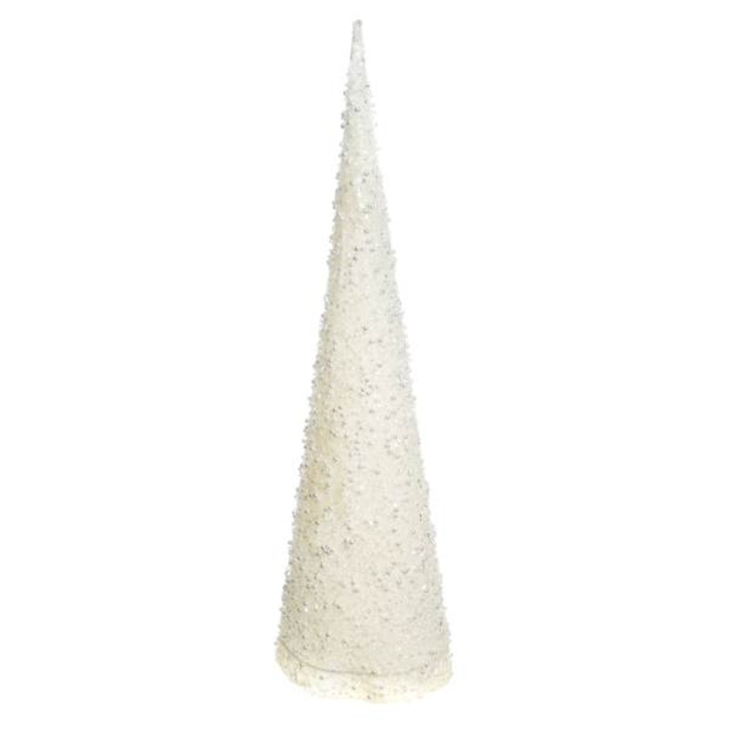 White Glitter & Beaded Table Top Tree, 30″