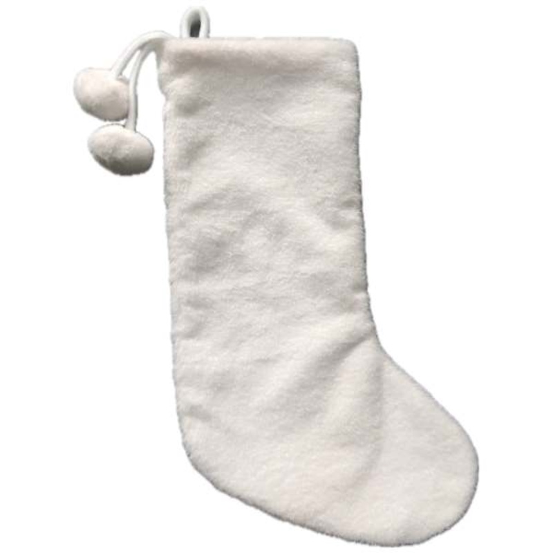 White Plush Stocking, 20″