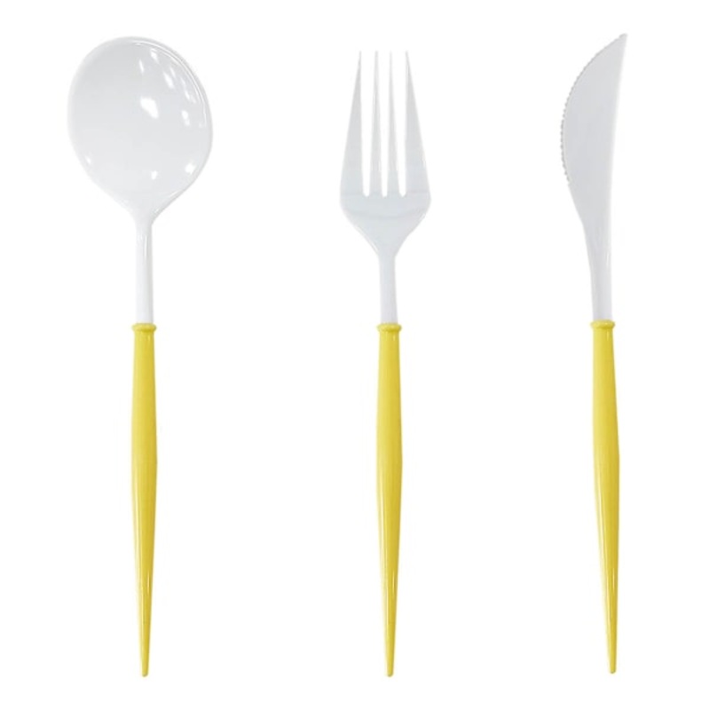 24-Count Yellow Cutlery Set