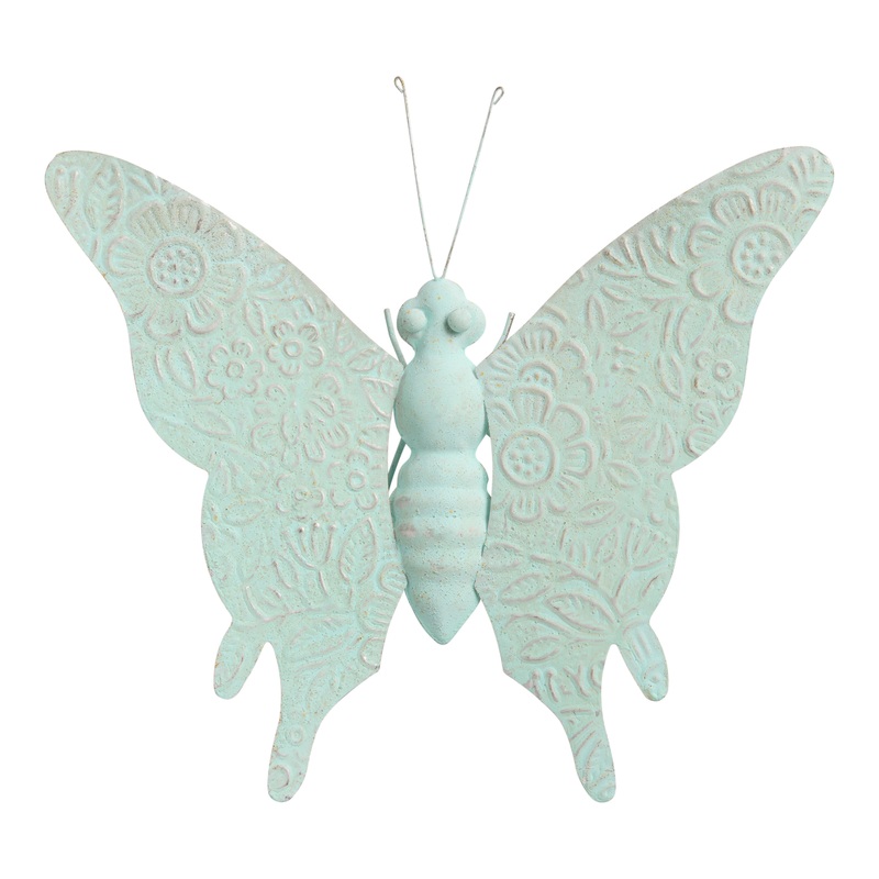 Antiqued Green Iron Butterfly Wall Decor
