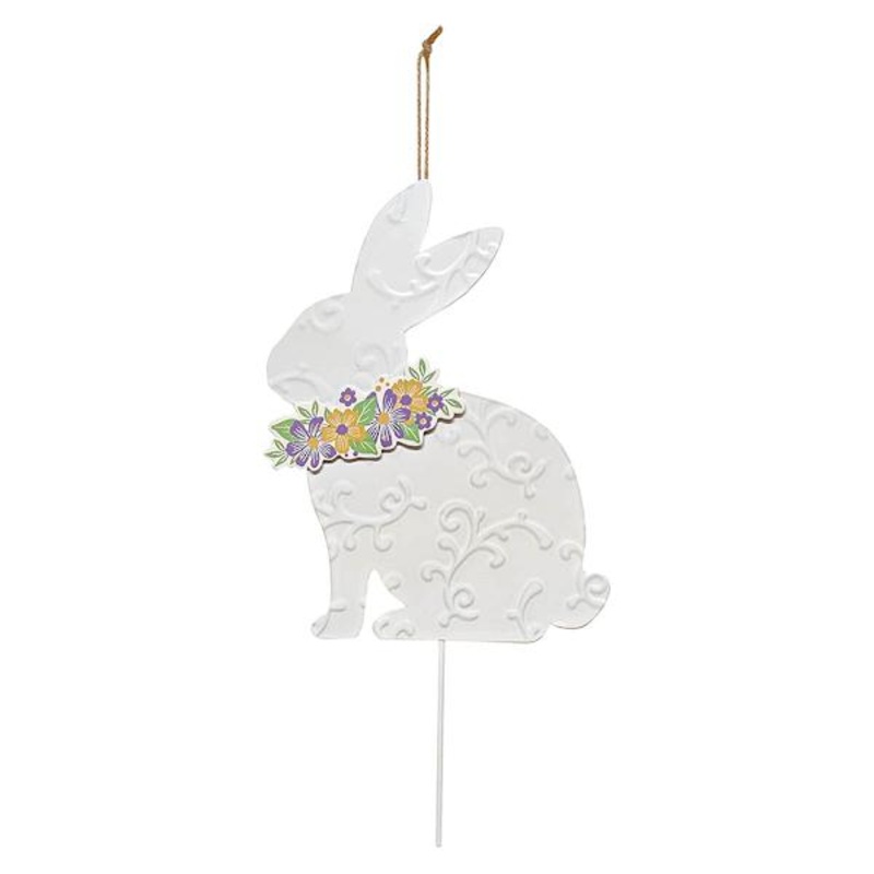 White Easter Bunny Yard Stake, 13″