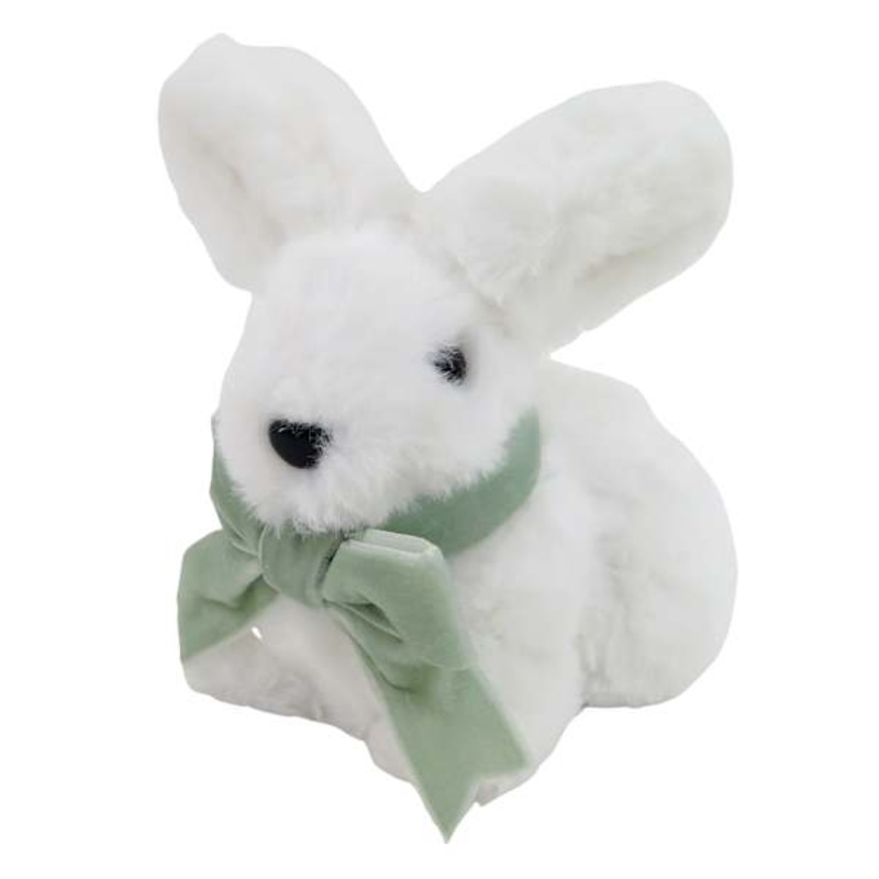 White Faux Fur Easter Bunny, 5.5″