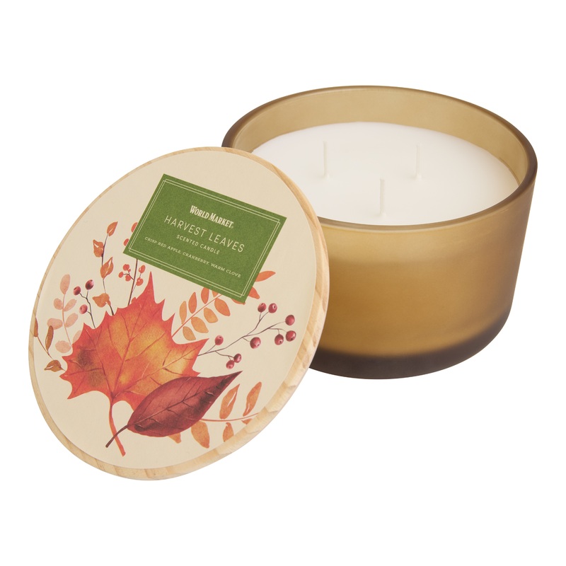 Autumn Grove Harvest Leaves 3 Wick Scented Candle