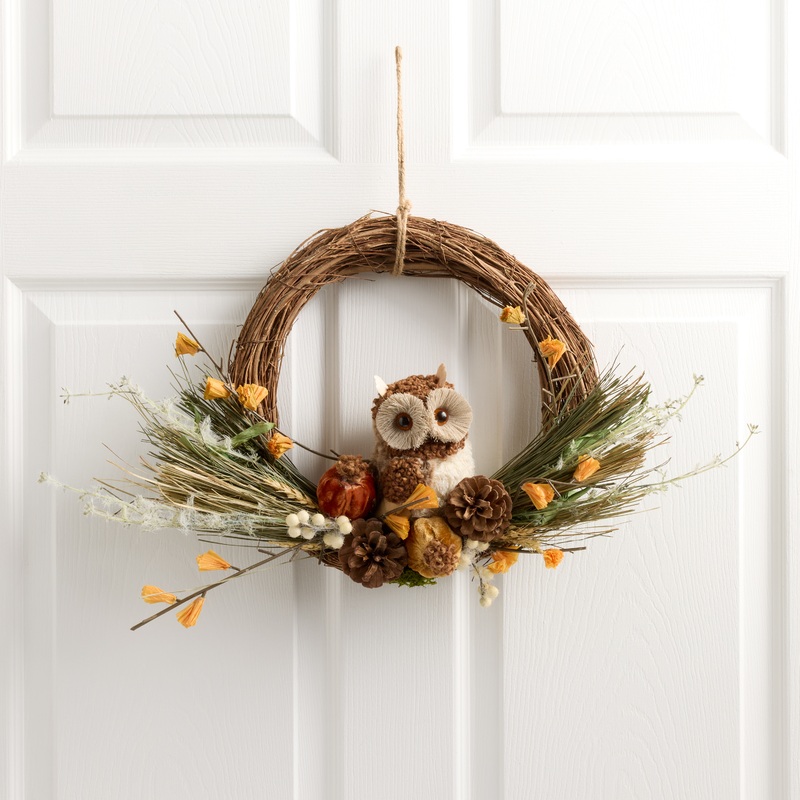 Twig Wreath with Owl