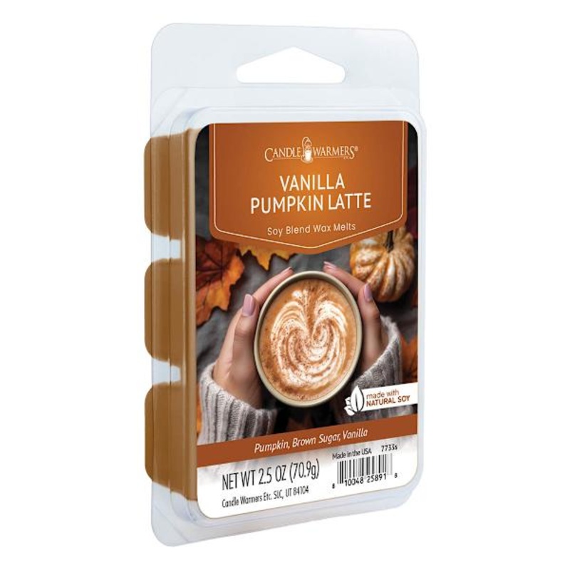 Vanilla Pumpkin Latte Scented Wax Melts, 2.5oz