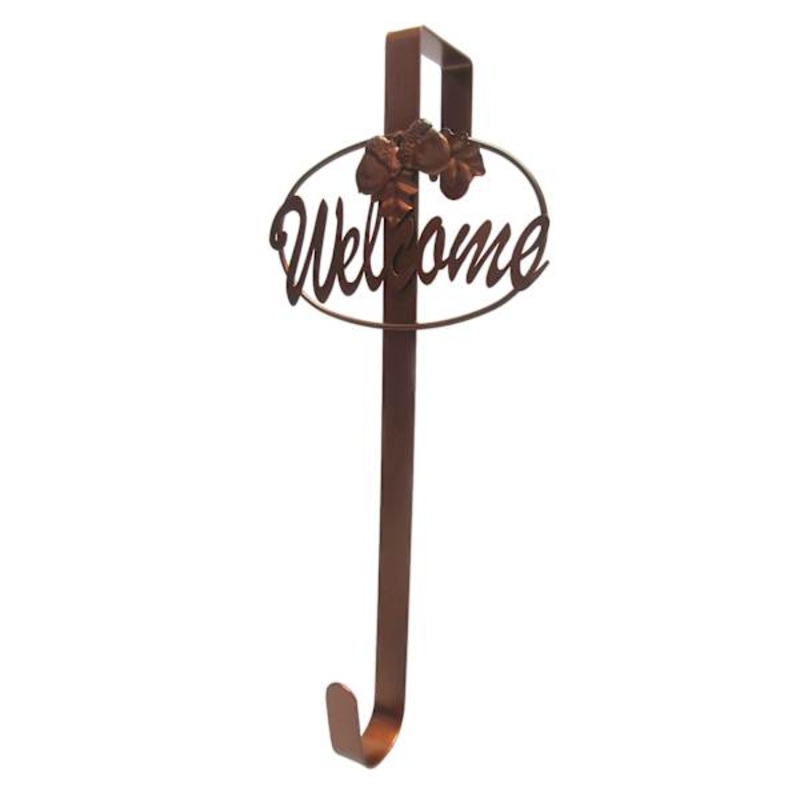 Welcome Over the Door Wreath Hanger, 15″