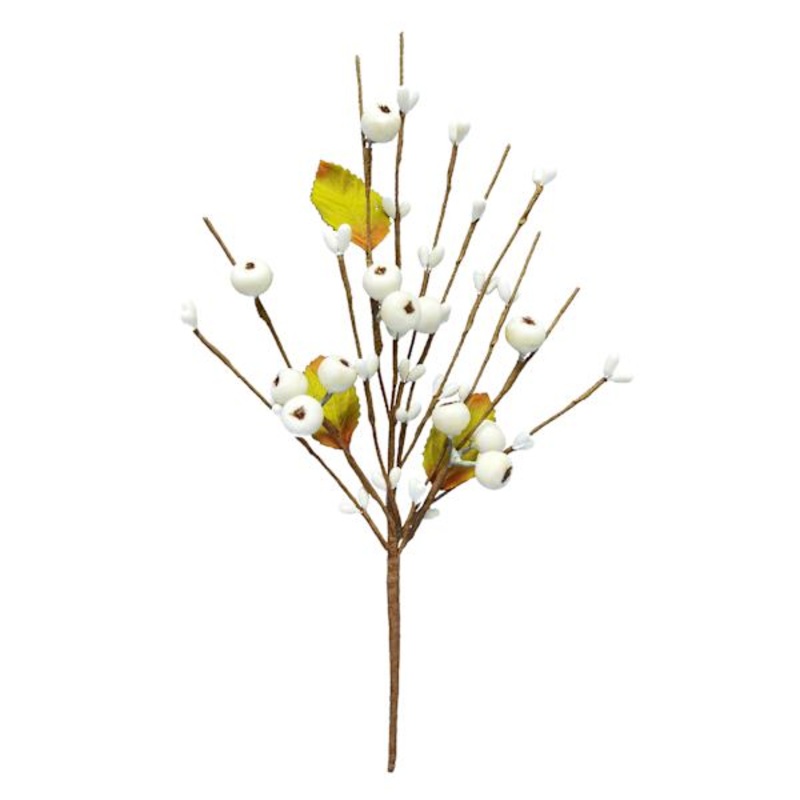 White Pip Berries Floral Pick, 11″
