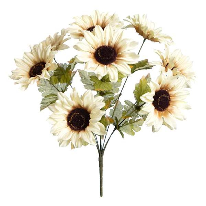 White Sunflower Floral Bush, 17.5″