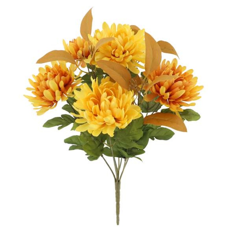 Yellow Mum Floral Bush, 17″