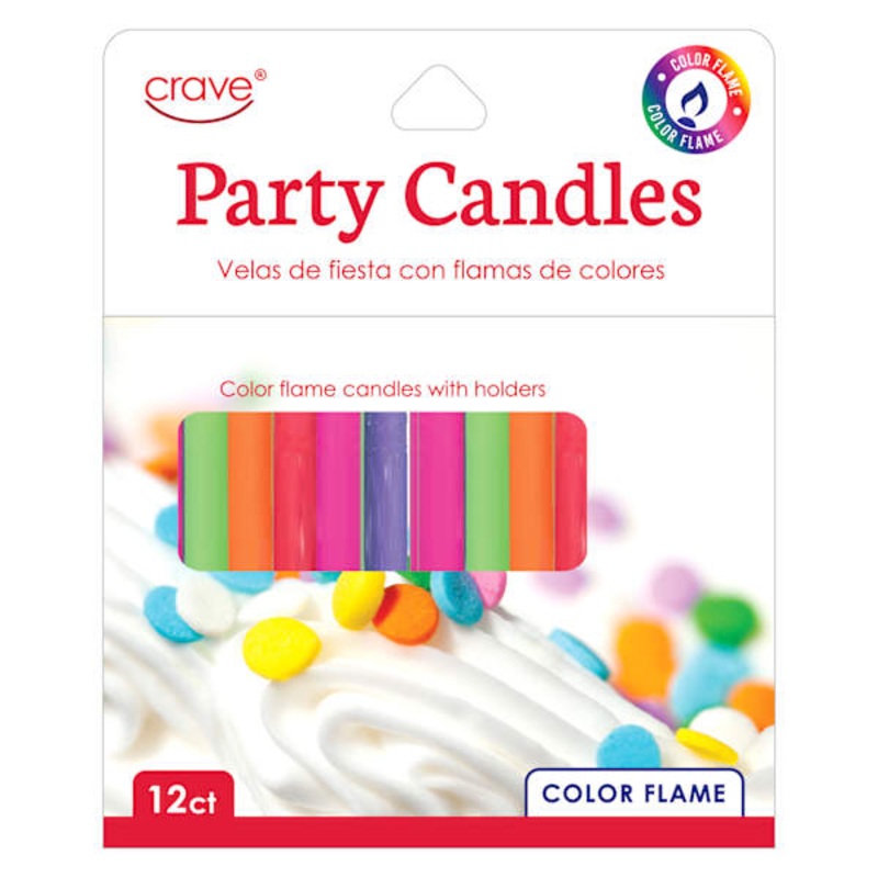 12-Count Color Flame Party Candles
