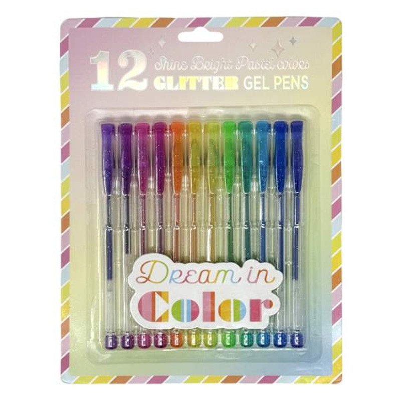 12 Glitter Gel Pens