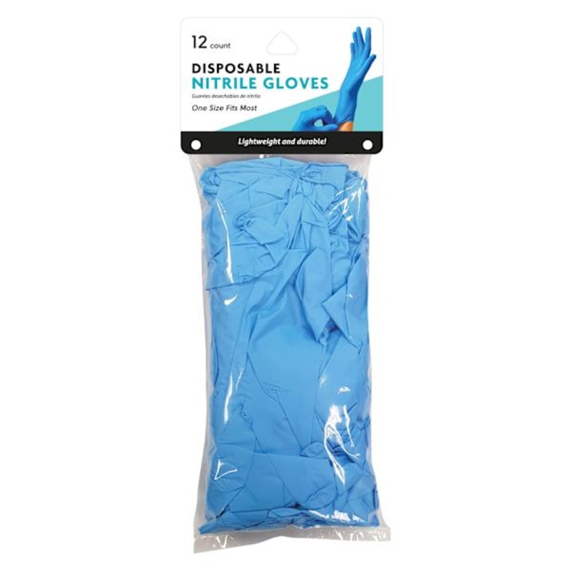 12-Pack Disposable Nitrile Gloves