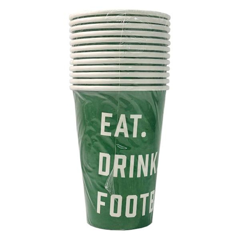12Ct Eat Drink Football Paper Cups 12Oz