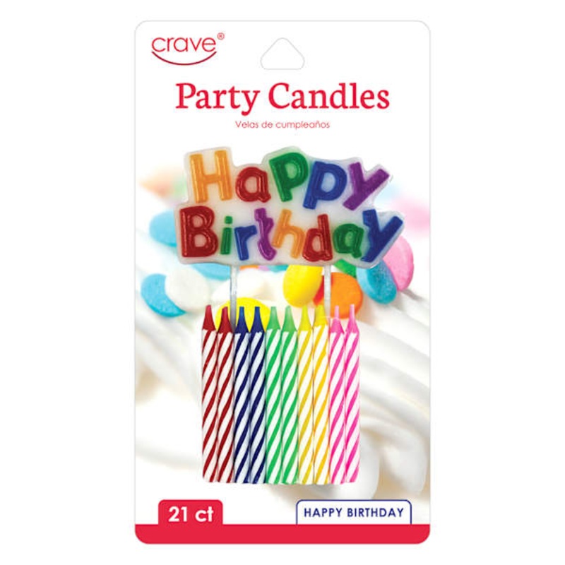 21-Count Happy Birthday Party Candles