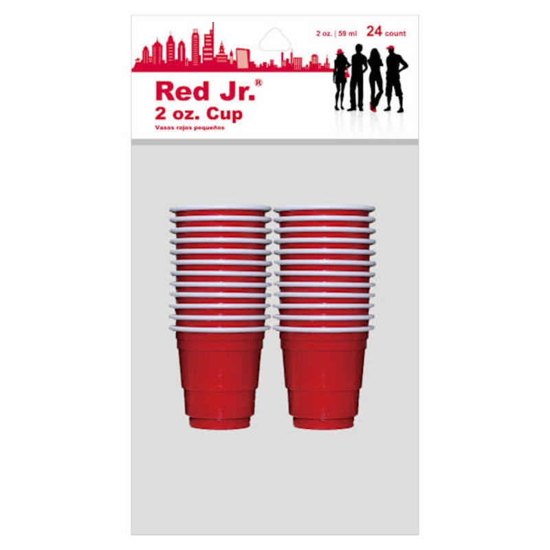 24-Pack Red Jr. 2oz Disposable Cups