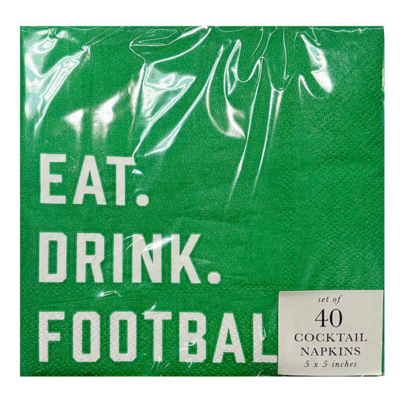 40-Count Eat Drink Football Cocktail Napkins