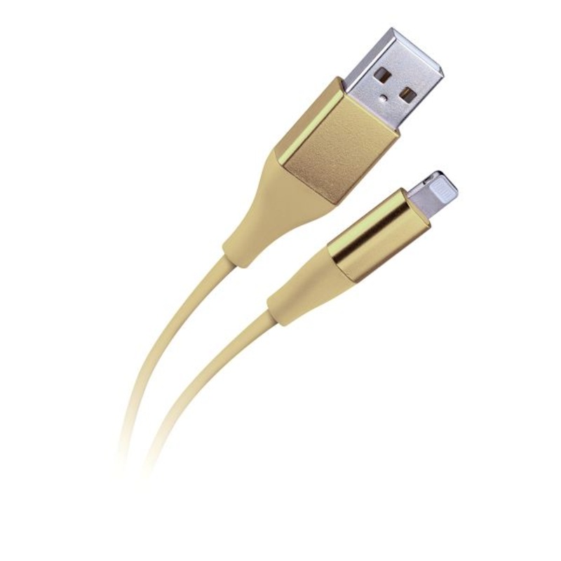 6-Foot Metallic Lightning-Usb Charging Cable Gold