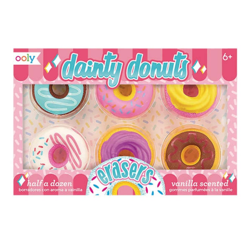6-Pack Dainty Donut Vanilla Scented Erasers