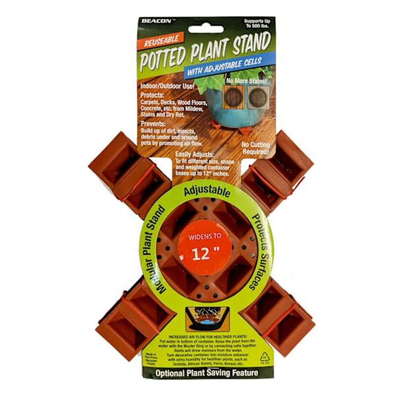 Adjustable Potted Plant Stand Brown