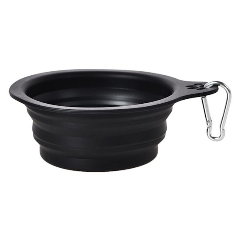 2-Cup Collapsible Pet Bowl, Black