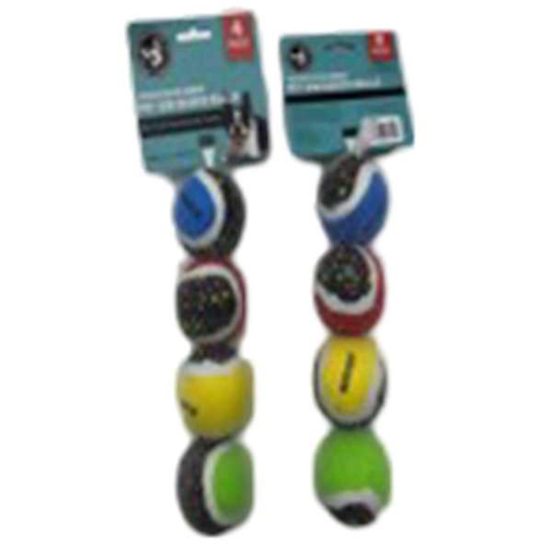 4-Pack Premium Rubber Pet Squeaker Balls, Medium