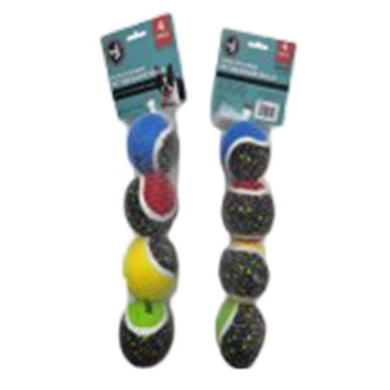 4-Pack Premium Rubber Pet Squeaker Balls, Small