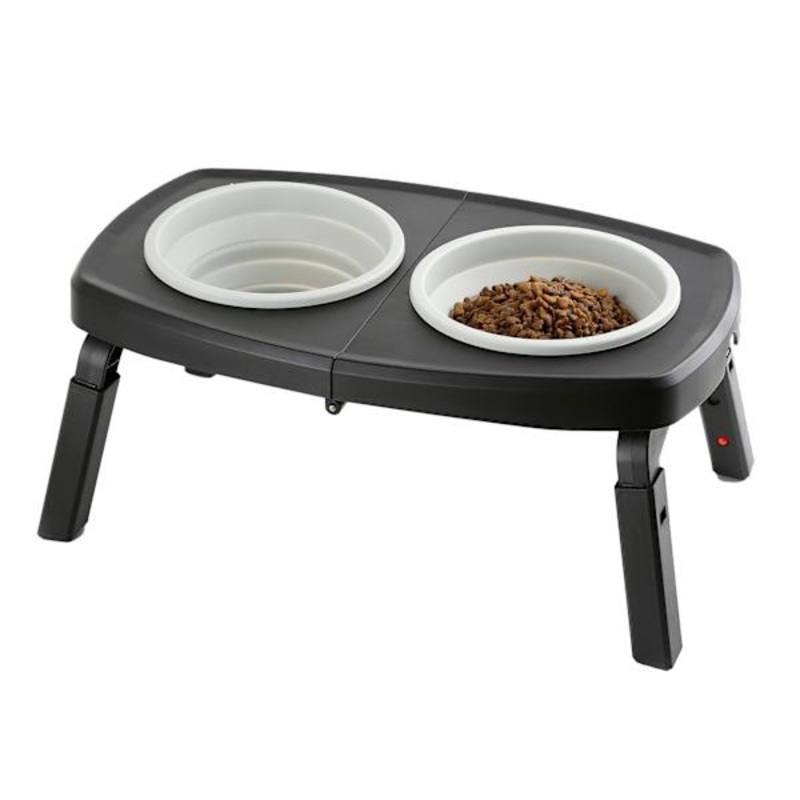 6-Cup Foldable Elevated Pet Diner Set, Grey