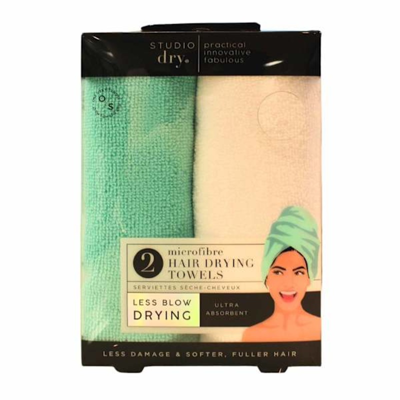 2Pack Hair Turban Blue And White