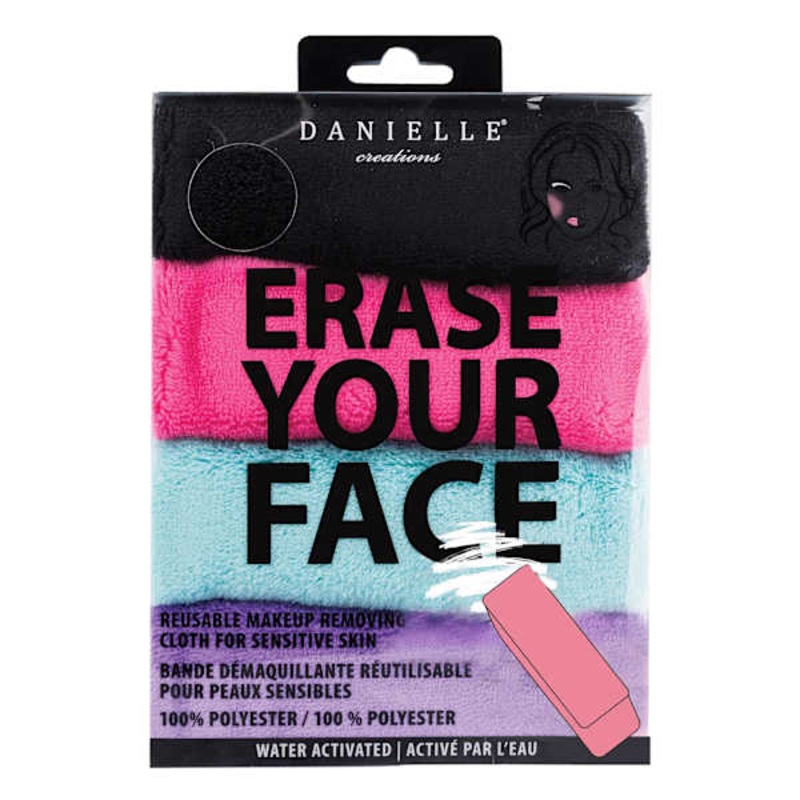 4-Pack Erase Your Face Reusable Makeup Remover Cloth