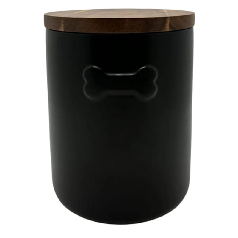 Treat Canister with wood lid, 60oz