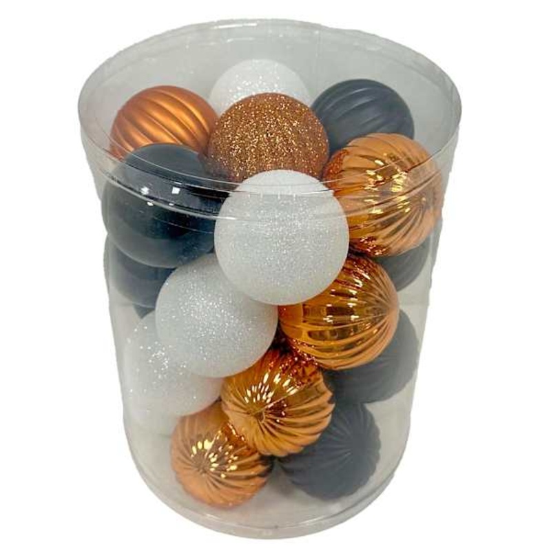 25-Count Orange, Black & White Halloween Ornaments, 60mm