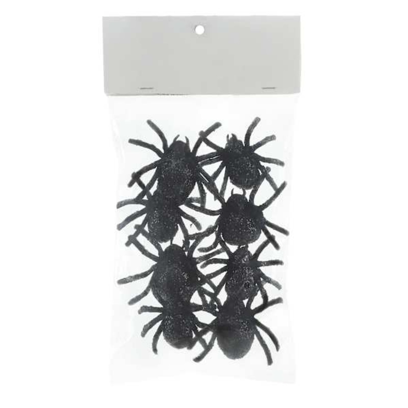 8-Pack Black Mini Spiders
