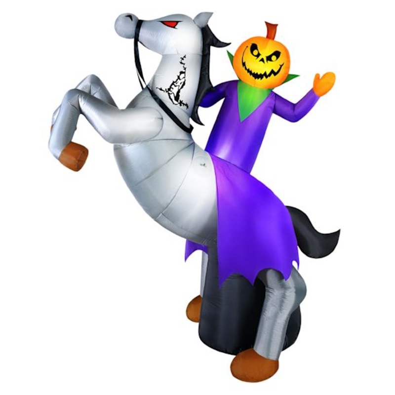 Animated Pumpkin Horseman Halloween Inflatable, 9′