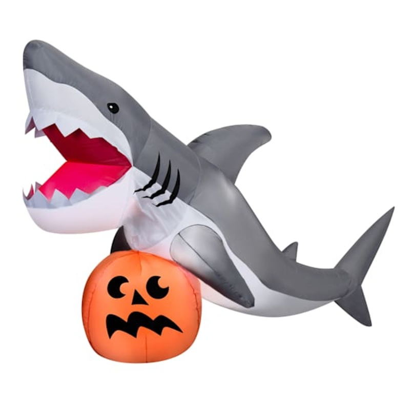 Animated Shark with Sound Effects Halloween Inflatable, 7.5′ Wide