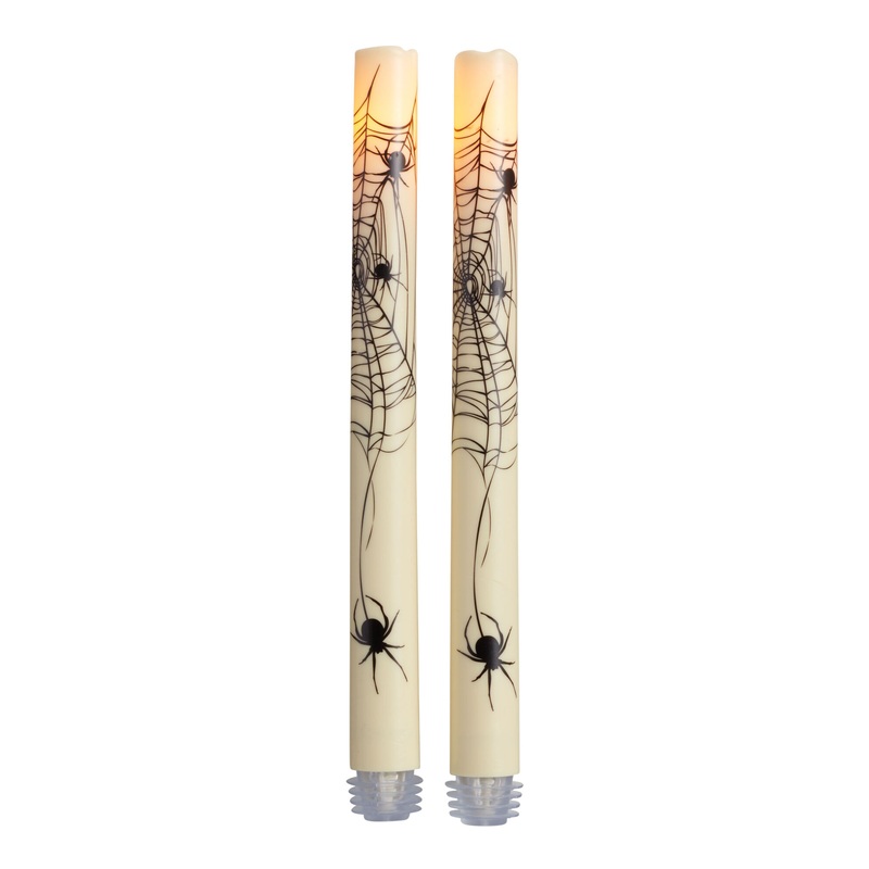 Spooky Spider LED Taper Candles 2 Pack