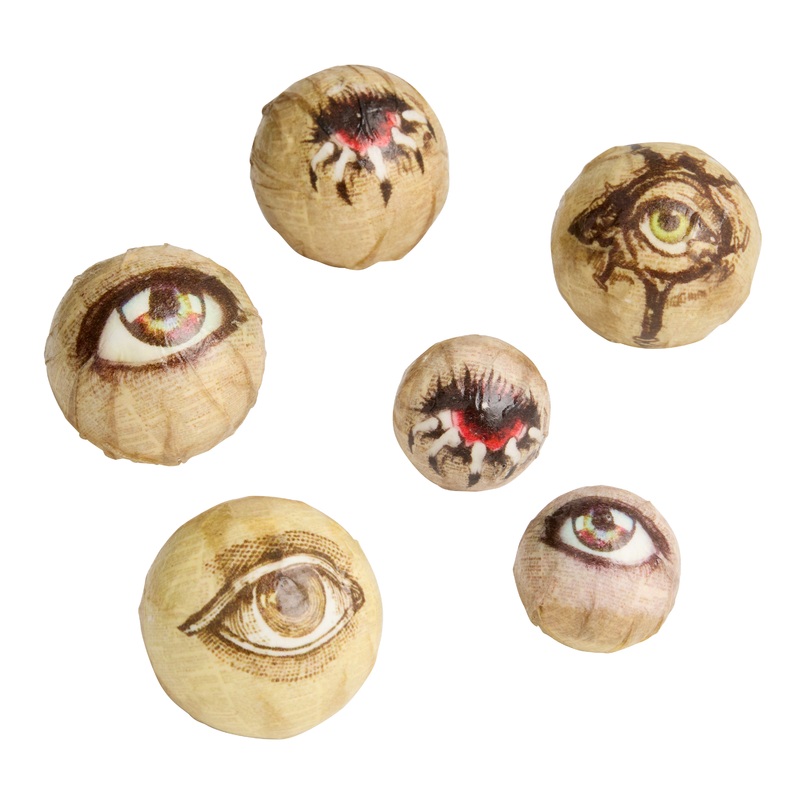 Assorted Paper Mache Eyeballs 6 Piece