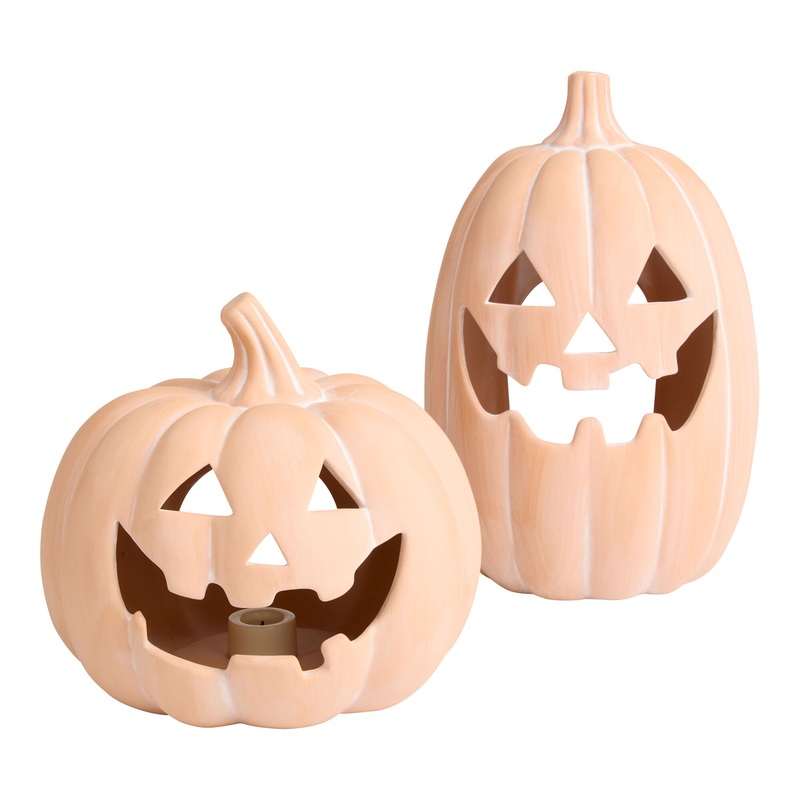 Terracotta Jack O Lantern LED Candle Holder