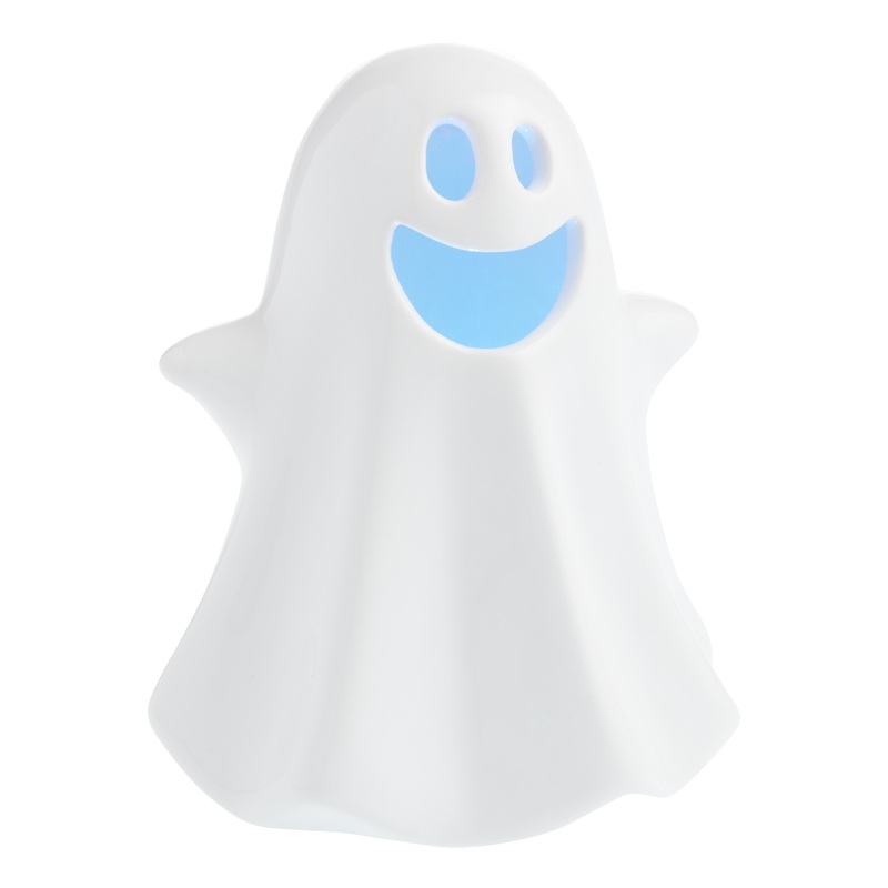 White Ceramic Ghost LED Light Up Decor