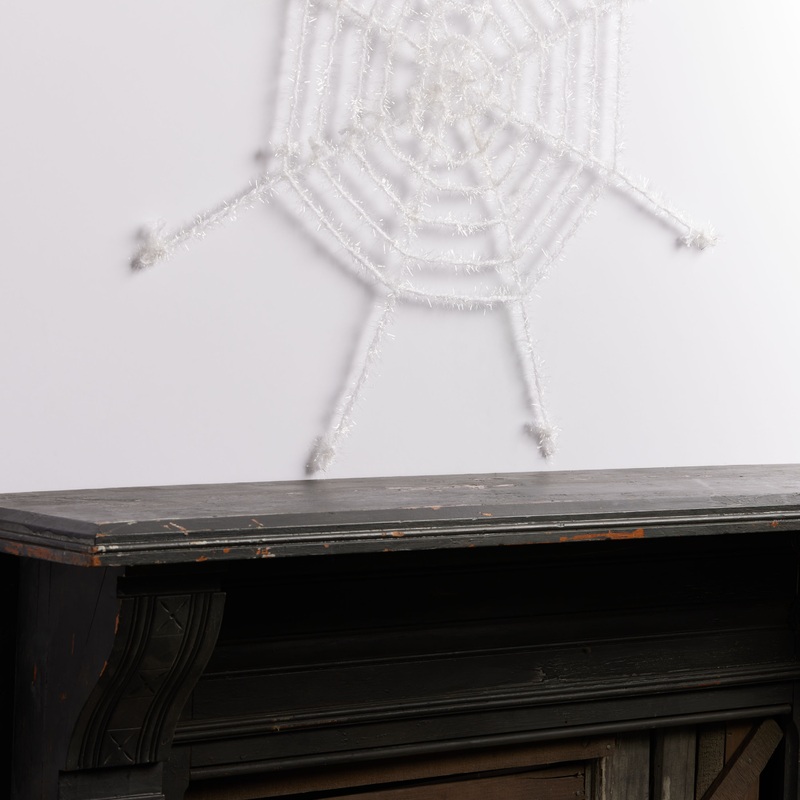 White Shimmering Spiderweb Decor