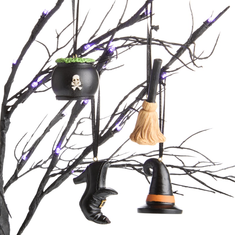 Witch Icon Halloween Ornaments 4 Pack