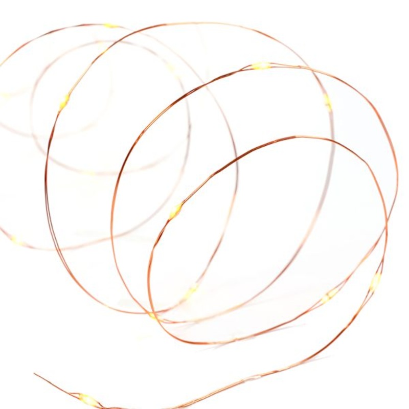 30-Count Battery Operated Orange LED Wire Lights with 8 Functions Timer